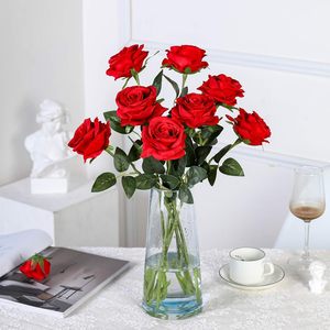 Fleur de pivoine réaliste de haute qualité, toucher hydratant, pour mariage, fête des mères, Saint-Valentin, décoration artisanale, rouge, vente en gros - Product Image 2