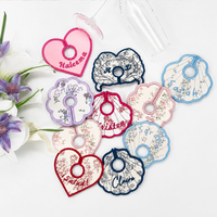 Marqueurs de verres à vin personnalisés en coton brodé floral, cartes nominatives en gros pour banquets, tables de fête, décoration intérieure, signalétique de mariage