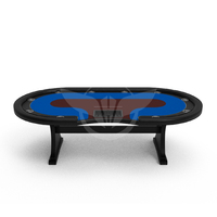 Table de poker octogonale longue YH en bois avec pieds à double arc - Table de poker professionnelle personnalisée avec plateaux à jetons 10 places