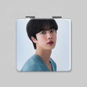 Оптовая продажа, KPOP Idol Bangtan Boys, Монохромное всплывающее двухстороннее складное квадратное портативное зеркало для макияжа - Product Image 5