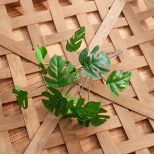 Plante Artificielle CallaFloral Mini Monstera 12 Têtes en Tissu Huilé Durable Décoration de Mariage Artisanat Style INS - Product Image 3
