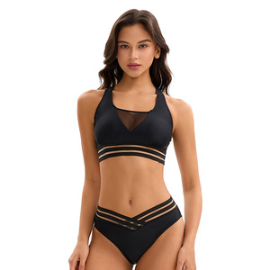 Bikini triangular sin espalda sexy de estilo americano europeo con característica de talla grande Patrón sólido transpirable y ecológico - Product Image 6