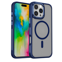 Coque de téléphone transparente givrée en acrylique pour iPhone 16, antichoc, minimaliste, créative, avec support magnétique pour voiture, personnalisable, vente en gros