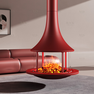 Chimenea Suspendida Independiente con Vista Giratoria de 360 Grados, Simulación de Llama de <span class=keywords><strong>Fuego</strong></span> Real Multicombustible, Estufa Atomizadora - Product Image 3