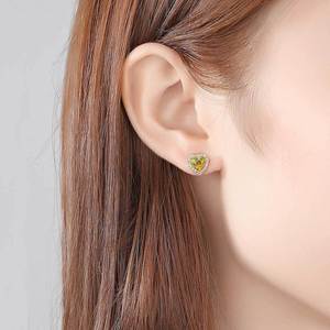 Wholesale Exquisite S925 Sterling Silver Heart Cut <b>Opal</b> CZ Stud <b>Earrings</b> For Women Fashion Jewelry Gift - Product Image 2