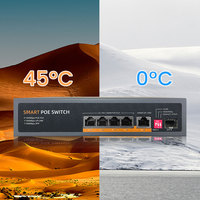 Commutateur PoE intelligent MEIWEISI MWS-SG411Q Enterprise 4+1+1F Full Gigabit avec fonction VLAN, Watchdog et extension de port IEEE 802.3x/u/i
