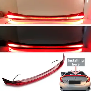 Car Style LED ABS Spoiler With Rear Brake Lamp for Honda for Civic 2016-2017 Tail <b>Light</b> Trunk Led <b>Accessories</b> - Product Image 1