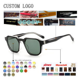 Lunettes de soleil carrées dégradées bleues en acétate, monture intégrale, polarisées UV400, lunettes de mode pour les voyages et les activités de plein air - Product Image 2