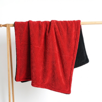 Serviette de séchage pour voiture 1400 g/m², sans traces, sans rayures, sans taches d'eau, grande serviette en microfibre premium à double torsion, design sans ourlet