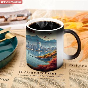 Mug en céramique noire givrée de 11 oz, changeant de couleur à la chaleur, pour le thé et le café au quotidien - Product Image 5