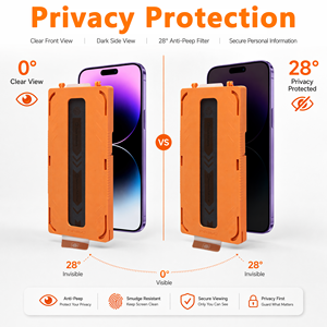 Protection d'écran en verre trempé de confidentialité Grade AAA 9H, verre <span class=keywords><strong>Asahi</strong></span> du Japon, anti-poussière, application facile, oléophobe, anti-espion pour iPhone 11-18 - Product Image 4