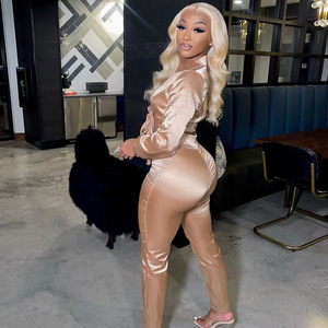 Set di Moda Autunnale con <span class=keywords><strong>Top</strong></span> Annodato in <span class=keywords><strong>Raso</strong></span> e Pantaloni, Completo da 2 Pezzi per <span class=keywords><strong>Donna</strong></span>, Tuta da Casa - Product Image 5