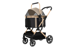Poussette réversible pour animaux de compagnie avec poignée, pliage à une touche, chariot portable pour <span class=keywords><strong>chien</strong></span> et chat pour les voyages en extérieur - Product Image 5