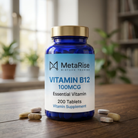 Comprimés de Vitamine B12 RICHTEK 100mcg, Végétaliens, Sans OGM, Sans Gluten, Complément Énergétique pour Hommes