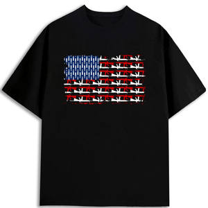 Camiseta de Algodón de 180 g/m² para Hombre, Estampado de Bandera Americana, Corte Regular, Envío Directo desde Almacén en EE. UU. - Product Image 1