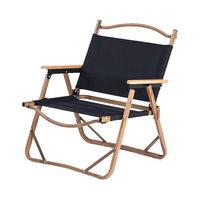 Chaises de camping robustes pliantes en bois, fauteuils pliants à motif bois, chaises basses de camping pliantes