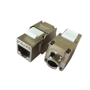 RJ45 <span class=keywords><strong>STP</strong></span> 180 grado Toolless <span class=keywords><strong>Cat6a</strong></span> Keystone Jack FTP - Product Image 1