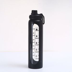 Bouteille d'eau en verre borosilicate de 1000 ml, certifiée FDA, avec manchon en silicone et couvercle à vis portable pour le sport, la gym et l'extérieur – Prix usine - Product Image 2