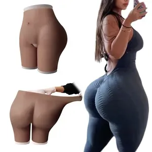 Celana dalam wanita silikon pembentuk wanita seksi fses palsu pantat dan pinggul silikon celana dalam selangkangan terbuka celana silikon pantat palsu