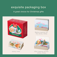 Calendrier de l'Avent 3D en papier, décoration de bureau, notes à feuilles mobiles, design creux multicouche, boîte incluse pour Noël - Prix usine