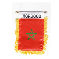 Drapeaux marocains de football à tenir à la main, avec bâtons en bois/plastique, en polyester, tailles personnalisées pour les supporters de football
