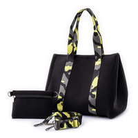 Sac de plage en néoprène de haute qualité avec motif personnalisé par transfert thermique, sac à main de voyage d'été, sacs fourre-tout pour femmes avec portefeuille