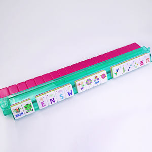 <span class=keywords><strong>Juego</strong></span> de Mahjong Americano Personalizado de 4 Capas, Fichas de PU Rojo Rosa con 160 Cartas, Plegable, Lujoso y Elegante para Adultos y como Regalo - Product Image 4