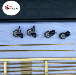 Gabbia per Cani Baiyou in Acciaio Inox Dorato Lucido, Ecologica, per Rettili, Design Impilabile e Pieghevole, Facile Montaggio, Vassoio Incluso - Product Image 2