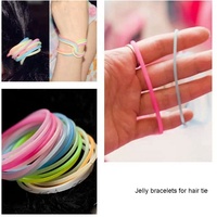 Bracelets en gelée de silicone, bracelets arc-en-ciel lumineux, attaches pour cheveux lumineux, bracelet pour cadeaux de fête, adultes, femmes, enfants, filles