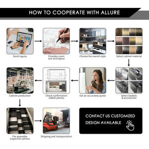 أثاث منزلي بسيط حديث ، تصميم مطبخ مخصص على الطراز الأوروبي ، خزانات مطبخ بخزانة مسطحة - Product Image 5