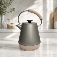 Bouilloire Électrique Sans Fil Style Rétro Britannique Européen en Acier Inoxydable 304, 1,8 L, Arrêt Automatique, Chauffage Rapide 1500W, pour Hôtels