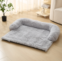 Langes Plüsch-Hundebett Sofa mit Abnehmbarem Waschbarem Bezug Beruhigendes Haustierbett für Große Hunde