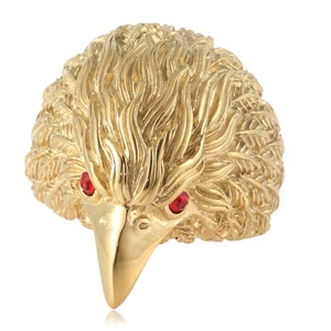 Anillo de águila yunnique para hombre, de acero inoxidable, con ojo rojo, animal del zodiaco, joyería retro de moda, regalo - Product Image 4