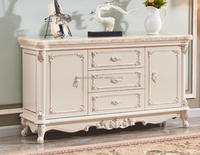 Buffet européen avec dessus en marbre armoire en bois design américain armoire de rangement de salle à manger en bois massif buffets