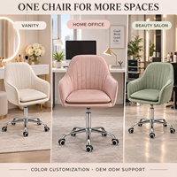 Chaise de bureau en velours à capitonnage vertical, pivotante et rembourrée, pour la maison, le bureau et la salle d'étude - Vente en gros usine
