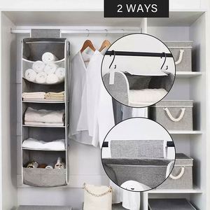Dorm Wardrobe Nursery Room Kids Closet Hanging Accessories 5-<b>Shelf</b> Hanger Hanging <b>Shelf</b> Organizer - Product Image 3