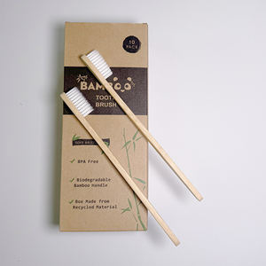 Hersteller Körperpflege Medium Nylon Natural ECO Bambus Einweg Biologisch abbaubare Reise größe für Erwachsene Home Zahnbürste - Product Image 2