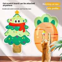 Stiker Dinding Kartun Tempat Garukan Kucing, Alas Panjat Tahan Aus Anti Gores dengan Perekat, Bahan Poliester untuk Pohon Kucing