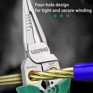 <span class=keywords><strong>Pince</strong></span> à bec aiguille à poignée épaissie pour mesurer l'électricité, spéciale pour les électriciens pour couper, diviser, enrouler et dénuder les fils - Product Image 3