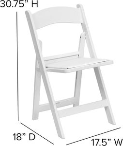 Sillas Plegables de Resina Plástica Blancas para Eventos, Apilables, Resistentes, para Jardín, Bodas, Fiestas, Banquetes, para Adultos, 1000 lb - Product Image 2