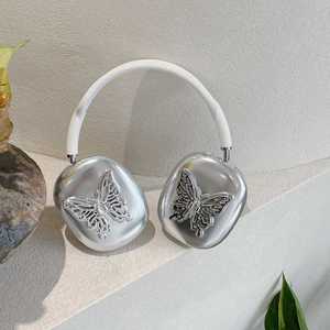Housse de placage en argent frais pour <span class=keywords><strong>Airpods</strong></span> Max Soft TPU 3D Butterfly Ear Cups Housse de protection pour <span class=keywords><strong>Airpods</strong></span> Max - Product Image 5