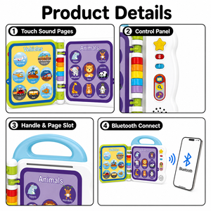 Libro de Palabras Táctiles y Educativas para Niños, Juguete de Aprendizaje de Inglés, 108 Palabras, 12 Temas, Libro Sonoro, Educación Temprana, Regalo Educativo - Product Image 4