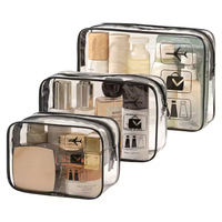 Sacs de toilette de voyage personnalisés très résistants, organisateurs, transparents, imperméables en PVC, sacs de maquillage avec fermeture éclair durable