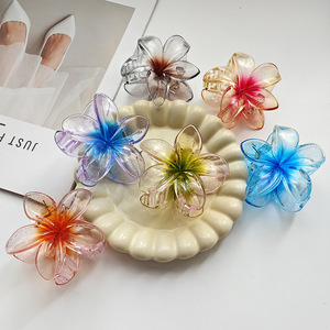 Colección <span class=keywords><strong>de</strong></span> verano 8cm transparente colorido plástico garra horquillas Bauhinia tiburón <span class=keywords><strong>Cola</strong></span> <span class=keywords><strong>de</strong></span> <span class=keywords><strong>Caballo</strong></span> agarrar flores artificiales cabello - Product Image 2