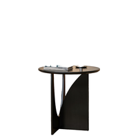 Table basse en bois massif, style scandinave moderne et minimaliste, durable et écologique, couleur café noir, pour salon