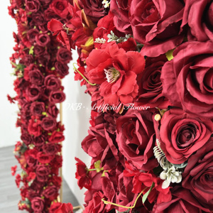 Roses rouges passionnées et sans retenue de l'usine DKB transformées en arche florale simulée - Product Image 4