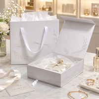 Boîte rigide personnalisable OEM avec fermeture magnétique et poignée, en papier enduit d'éponge, pour emballage d'accessoires de mode, chaînes de magasins et événements