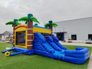 Castillo Inflable Comercial con Tobogán de Agua, Diseño de Palmera Tropical, Certificado CE, PVC, para Alquiler, OEM - Product Image 3