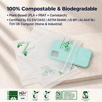Sacs refermables compostables de luxe personnalisés pour l'électronique, emballages pour étuis de téléphone portable, sacs en plastique transparent biodégradables refermables
