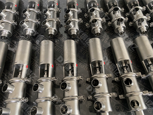 Vanne d'inversion pneumatique à trois voies de soudage sanitaire en acier inoxydable 304 à installation rapide avec bague d'étanchéité - Product Image 5